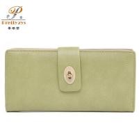 ราคา ใหม่เอี่ยมกระเป๋าสตางค์ยาวของผู้หญิงกระเป๋าสตางค์หนังนูบัคตัวล็อคบานพับ Dompet Koin ความจุสูง (20776026012)