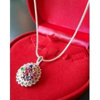 ราคา สร้อยคอเงินแท้พร้อมจี้ นพเก้านำโชคลาภ ปลดหนี้ (8975430623)