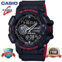 ราคา Original G Shock GA400 ผู้ชายกีฬานาฬิกา Dual Time 200M กันน้ำกันกระแทกกันน้ำ World LED อัตโนมัติกีฬานาฬิกา GA 400HR 1A สีดำสีแดง (16327203271)