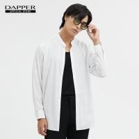 ราคา DAPPER เสื้อเชิ้ตแขนยาว คอจีน Windowpane Print สีขาว (20796809262)