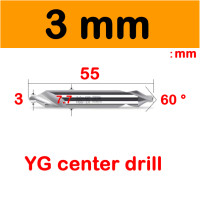 ราคา ดอกนำศูนย์ HSS 60องศา ยี่ห้อ YG สีเงิน CENTER DRILL HSS (7917973862)