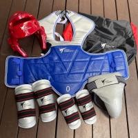 ราคา Protector sets Taekwondo body head gear hand guard ชุดเกราะWTFทั้งชุด คุณภาพเยี่ยม ชุดเกราะเทควันโด ชุดป้องกัน เกราะ เทค (5738574087)