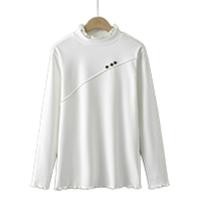 ราคา เสื้อเชิ้ตคอเต่าผ้ากำมะหยี่เยอรมันครึ่งตัวเย็บปะติดปะต่อกันเสื้อยืดหลุยส์แขนยาวทรงสวยสำหรับผู้หญิง (21174976908)