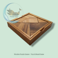 ราคา แทนแกรม Tangram ของเล่นเสริมสร้างทักษะ และพัฒนาการ Wooden Toy Toys Puzzle Toy Puzzle Game (20912896425)