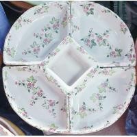 ราคา ชุดถาดออเดิร์ฟเซรามิค 5 ช่องพร้อมถาดไม้สักหมุนได้ 360 องศาขนาด 16 นิ้ว (15144341997)