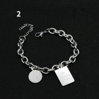 ราคา ZHUOHUA สไตล์เกาหลีจี้ Smiley สแตนเลสสร้อยข้อมือเหล็กสำหรับสตรีโซ่ฮิปฮอป Link แฟชั่นเครื่องประดับ (8389134341)