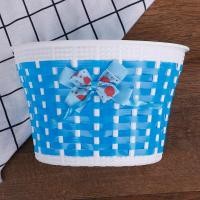 ราคา TONGBAO01 เป่า 1 ชิ้นตะกร้าจักรยานเด็กจักรยานพลาสติกถักโบว์โบว์ด้านหน้ากระเป๋าแฮนด์เมด (17052616887)