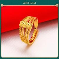 ราคา ASIX GOLD แหวนทองแท้ แหวนทอง ทอง 24K 999 ไม่ดำ ไม่ลอก สไตล์คลาสสิก รวย อินเทรนด์ ขนาดใหญ่ (13494927546)