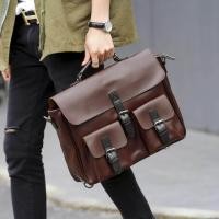 ราคา Osaka รุ่น NE18 กระเป๋าผู้ชายถือหรือสะพายไหล่หนัง PU สีน้ำตาลเข้ม (9804422170)