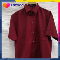 ราคา เสื้อเชิ้ตผู้ชายแขนสั้น สีแดงเลือดหมู ผ้าอ๊อกฟอร์ด (15631171314)