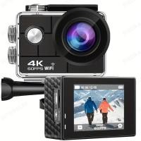 ราคา rifeikai AT Q44CR WiFi Action Camera 4K 30fps Sports Cameras For 2 4G Remote Control170 Wide Angle Action Video Cam 13500mAh With 2Inch Touch Screen 40M Waterproof Underwater Camera For Diving Riding 