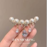 ราคา เข็มกลัดแฟชั่นต่างหูมุกสง่างามของผู้หญิงพร้อมพลอยเทียมแขวน (20758140908)