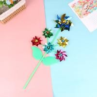 ราคา Banbi กังหันลมของเล่นลายการ์ตูนใบหน้ายิ้ม6ล้ออุปกรณ์ตกแต่งสวนสนามกังหันลม (17334262744)