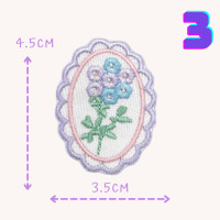 ราคา 10บาททุกชิ้น DIY ตัวรีดติดเสื้อ อาร์มติดเสื้อ ลายวงรีปักช่อดอกไม้ ใช้เตารีดรีดติดลงผ้าได้เลยค่ะง่ายมากๆๆค่ะ (17274419942)