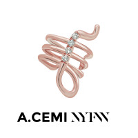 ราคา A CEMI Spaghetti Earcuff ต่างหูเงินแท้ ชุบทอง 18K โรสโกลว์ (20701627278)