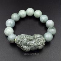 ราคา JADE หยกพม่าแท้ โทนสีเขียวธรรมชาติ ประดับปี่เซียะหยกแท้ ขนาด 12 มม by siamonlineshop (379476679)