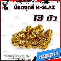 ราคา น็อตชุดสีM SLAZ 1ชุด 13 ตัว น็อตชุดสีเอ็ม สแลช น็อตMSLAZ น็อตเฟรมMSlaz น๊อตMSLAZ น็อตยึดเฟรม น็อสแตนเลส M slaz (14627920865)