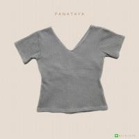 ราคา เสื้อครอป เสื้อครอปคอวี เสื้อครอปไขว้หน้า (20695647147)