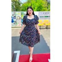 ราคา 508 B ชุดเดรสสาวอวบ เดรสกระดุมหน้าลายดอก ชุดเดรสไปทะเล เดรสลายดอกสาวอวบ (18953700780)