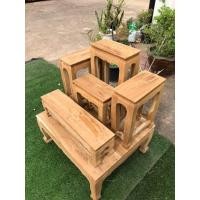 ราคา CPG โต๊ะหมู่บูชาไม้สัก หมู่5หน้า5 ขนาดรวม 46x56สูง 63CM โต๊ะหมู่บูชา โต๊ะบูชาพระ โต๊ะไหว้พระ ไม้สักธรรมชาติงานดิบไม่ทำสี K 127 (9083670362)