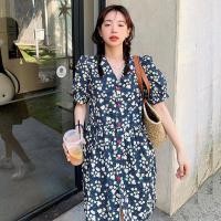 ราคา ชุดเดรสลายดอกไม้สีน้ำเงินเข้ม (13265152237)