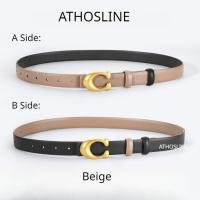 ราคา Coache เข็มขัดหนังแท้สำหรับผู้หญิงเข็มขัดหนังแท้พร้อมกล่องของขวัญเข็มขัดสีดำคุณภาพสูงสำหรับกางเกงยีนส์ขนาด2 5ซม เข็มขัดคาดเอวสองด้านของขวัญสำหรับเครื่องประดับแฟชั่นของเธอ (20704396424)