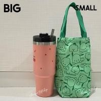 ราคา กระเป๋าถือ ผ้าแคนวาส ถุงใส่แก้วน้ำ ถุงผ้าแคนวาส ทรงสูงพร้อมฐานรองพลาสติก ลายการ์ตูน (18270377504)