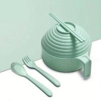 ราคา ชุดโถเบญจรงค์ข้าวสาลี1ชิ้น ชามก๋วยเตี๋ยวสำเร็จรูปที่ย่อยสลายไม่ได้พร้อมฝาปิดและที่จับชามธัญพืชชุดเครื่องใช้บนโต๊ะอาหารก๋วยเตี๋ยวสำหรับซุปข้าวของหวานและสลัด (20400637901)