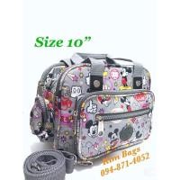 ราคา รุ่นมาใหม่ ปี2023 สีพื้น คิตตี้ โดเรม่อน มิกกี้เมาส์ กระเป๋าถือได้สะพายได้ kitty Doraemon Mickey Mouse 10 นิ้ว (20976319587)