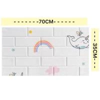 ราคา วอลเปเปอร์ วอลเปเปอร์ผนัง ลายโดเรม่อน วอลเปเปอร์ติดผนัง ลายอิฐ 3 มิติ DIY กันน้ำ หนา4มิล มีกาวในตัว ติดง่าย ทนทาน ราคาถูก (16375864564)