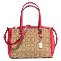 ราคา กระเป๋าถือ COACH แท้ รุ่นหรูจาก Shop ผ้าลาย Signature ช่องเยอะ มีสายยาว COACH 36905 STANTON CARRYALL IN SIGNATURE JACQUARD TRUE RED สีแดง (1365094641)