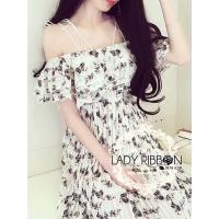 ราคา M พร้อมส่ง งานป้าย Lady Ribbon เดรสสายเดรสปาดไหล่ ลายดอกไม้สีขาว อัดพลีดสวยมาก งานเดรสสั้นลุคคุณหนู เสื้อผ้างานป้าย เสื้อผ้าสาวอวบ (16184520633)