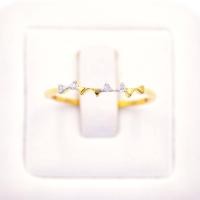 ราคา Happy Jewelry แหวนโบว์ทึบสลับฝังเพชร ทองแท้ 9k 37 5 เพชรเกสร ME022 (18955010988)
