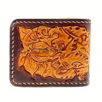 ราคา Wallet กระเป๋าหนังแท้ตอกลาย กระเป๋าสตางค์หนังแท้ กระเป๋าเงิน หนังแท้100 D005 (7208410033)