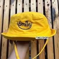 ราคา หมวกบักเก็ต หมวกเดินป่า หมวกกันแดด หมวกบักเก็คมีสายคาดคางงานปักSmile สินค้าส่งจากไทย (14712018866)