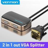 ราคา Vention VGA Switch 2 in 1 out 2 Port VGA Video Adapter Manual Switcher for PC Laptop Desktop projector Monitor 1080P HD Splitter Cable Adapter (1975440659)