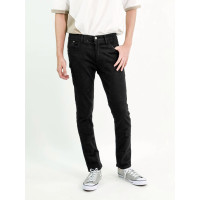 ราคา กางเกงยีนส์ ยืด ผู้ชาย ทรงกระบอกเล็ก สีดำ Superblack MEDIA JEANS B529 (9393952588)