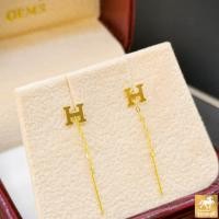 ราคา ต่างหูโซ่ห้อย ทองคำแท้ 90 5ลาย หัวใจ ดาว หลุย ชาแนล H การันตีทองแท้ มีใบรับประกันสินค้า เก็บเงินปลายทางได้ (9112813278)