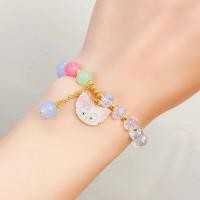 ราคา สร้อยข้อมือ กำไลแขนคริสตัล V4 กำไล1 เส้น 2สี จี้การ์ตูนน่ารักๆ สายยืดตามข้อมือ พร้อมส่งจากไทย (16901944148)