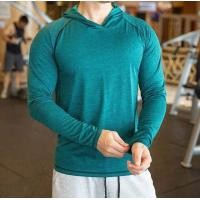 ราคา ใหม่เสื้อยืดออกกำลังกายผู้ชายลำลองแขนยาวบางเสื้อยืดยืดหยุ่นเสื้อยืดออกกำลังกายกีฬาระบายอากาศมีฮู้ดแห้งเร็ว (19796575212)