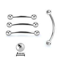 ราคา กล้วยหัวนมเหล็กผ่าตัด 14g 1 6mm พร้อมลูก 4mm สองลูก และลูก 5mm สองลูก ความยาว 14mm 19mm Surgical Steel nipple banana 14g 1 6mm with two 4mm balls and two 5mm balls length 14mm 19mm (16413389057)