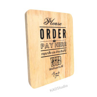 ราคา ป้าย ให้บริการ Free Wifi ใส่รหัสได้ งานไม้แท้แบบมูจิและมินิมอล เคลือบกันน้ำ กันเชื้อรา สำหรับร้านอาหารหรือคาเฟ่ (19948295767)