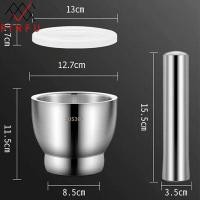 ราคา PINFU SHOP ครกตำน้ำพริก ครกสแตนเลส พร้อมฝาปิดซิลิโคน สแตนเลส304 (9585390440)