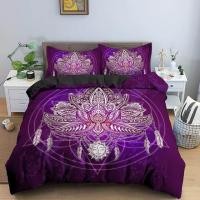 ราคา 2 3pcs Bed Set Bohemian Lotus Duvet Cover Set Mandala Flower Quilt Cover Adult Black Bedding Set Queen King Twin Teens Bed Cover (16209346596)