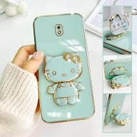 ราคา เคสสำหรับ Samsung Galaxy J7 Pro J7ไพรม์ J7 2017 J730 SamsungJ7Pro ซัมซุง J7prime คิตตี้เคสกระจกพับเป็นขาตั้งชุบเคสโทรศัพท์ชุบหรูหราชุบเคสโทรศัพท์นิ่ม (17036137943)