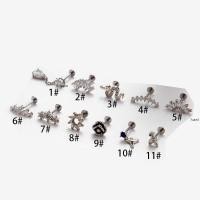 ราคา 1 Piece Snake Shape Plug in Type G23 Titanium Steel Labret Lip Stud Earring Helix Pinna Flat Head 16Gauge Piercing (20496294840)