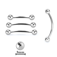 ราคา กล้วยหัวนมเหล็กผ่าตัด 14g 1 6mm พร้อมลูก 4mm สองลูก และลูก 5mm สองลูก ความยาว 14mm 19mm Surgical Steel nipple banana 14g 1 6mm with two 4mm balls and two 5mm balls length 14mm 19mm (16413389056)