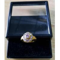 ราคา แหวนพลอยนพเก้า แหวนทองเหลืองประดับพลอยนพเก้า แหวนพลอยประจำวัน ลายดอกไม้ BR 12 (15069751579)