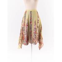 ราคา Flynow III กระโปรงผ้าซีทรูพิมพ์ลายดอกไม้สีเขียว ซับในสีเทาซิปข้าง Preloved (20664163105)