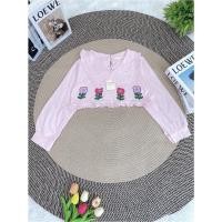 ราคา pee ka nong เสื้อครอป แขนยาว แต่งดอกไม้ G rose (13593398332)
